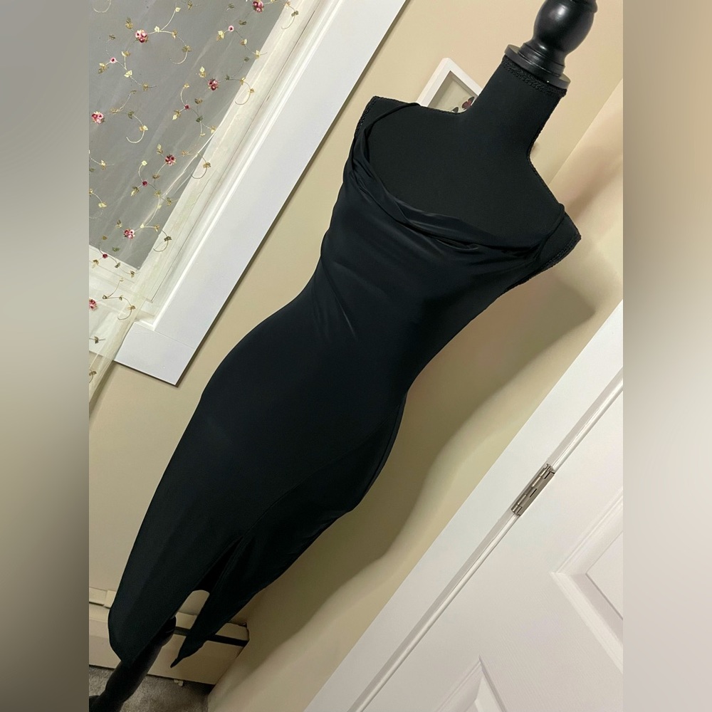 Little black dress w/ slit